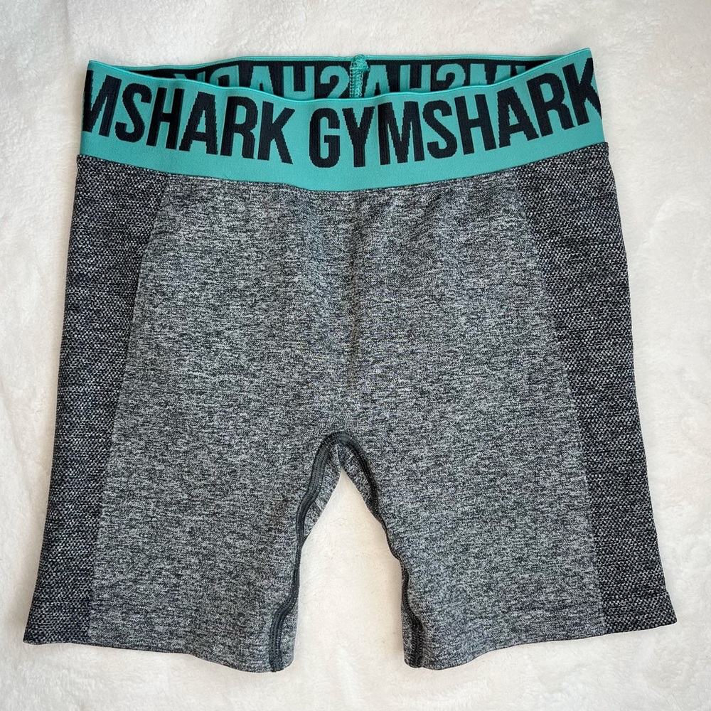 Gymshark Flex Shorts - Charcoal Marl/Light Green - Small
